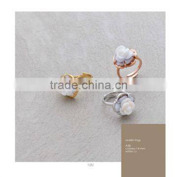925 Sterling Silver Elegant Handmade Cameo Rose Rings Made in Italy A38 cameo 14mm