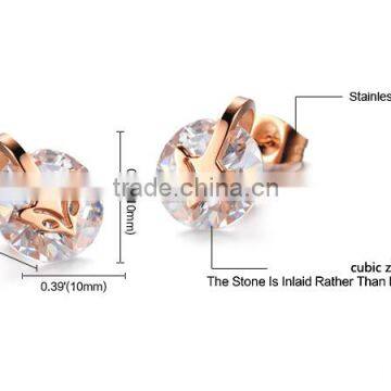 Beautiful Rose Gold Plated Earring Stainless Steel Cute Fox Animal Stud Earring for Women photo-5