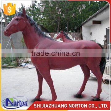 factory custom made life size fiberglass red horse statue NTRS657S