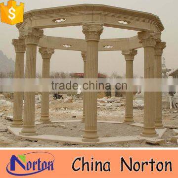 outdoor carving stone gazebo with metal dome NTMG-249S