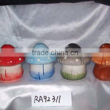 promotional gifts hand painted ceramic mushroom shaped coin bank