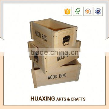 Handicraft wooden storage basket with lid