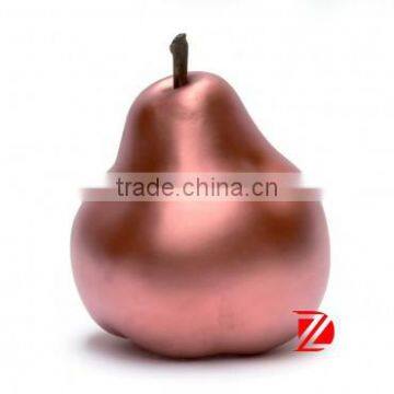 Gold metal decorative pears bronze fruite statues