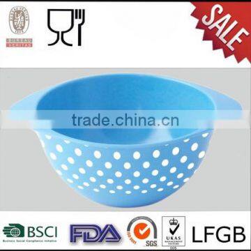 Factory wholesale blue color melamine mixing bowl melamine bowl with two ears