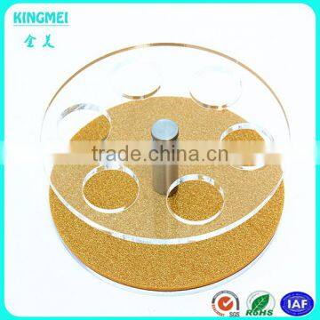 Acrylic round 6 cup red wine perfume bottle display case