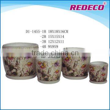 Ceramic planter with saucer