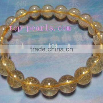 Wholesale AA 7.5inch 10mm nature crystal bracelet