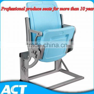 HDPE wall mounting plastic folding stadium chair with aluminum leg