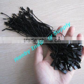 Clothing Hang Tag 20cm Black Plastic Snap Lock Pin Loop String Fastener