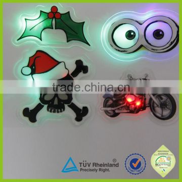 Clothes apparel waterproof flashing pvc led light up patches