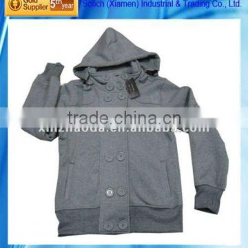 Fashion sotck ladies' hoody fleece jacket