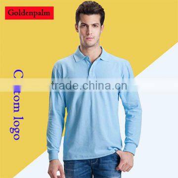 cotton pique fabric long sleeves polo shirt comfortable polo shirt