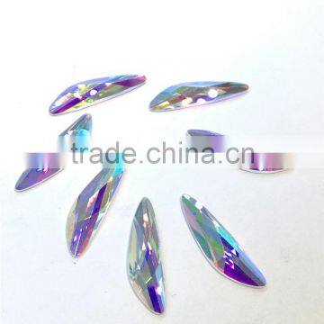 wing shape flat back crystal fancy pendant decoration for jewelry accessories