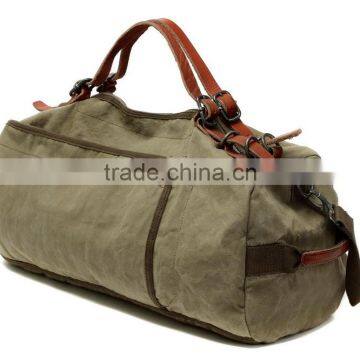 Unisex Vintage Casual Cotton Canvas Leather Haversack Shoulder Bag Travel Bag Weekend Bag Duffle Bag Travel Overnight Bag,For M