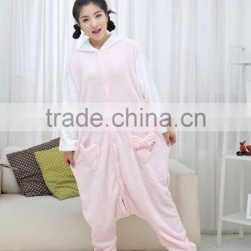 flannel cartoon adult animal jumpsuit animal pajamas jumpsuit kitty design