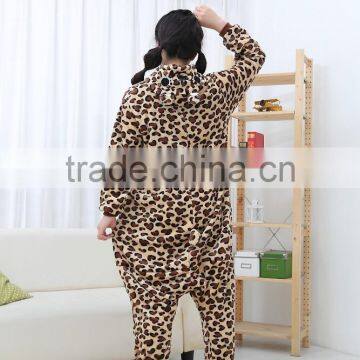 Flannel Cartoon Adult Animal Jumpsuit Animal Pajamas Jumpsuit Leopard Bear Design photo-2