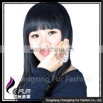 CX-A-64D Flower Rex Rabbit Fur Girl Cute Ball Rings photo-3