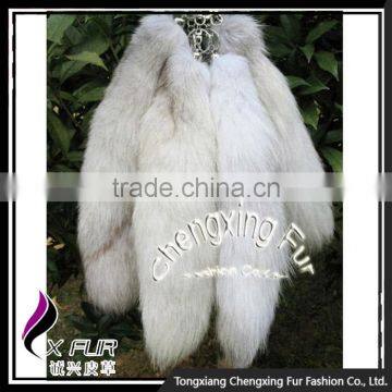 CX-R-29 Wholesale Lovely Decoration For Bag Real Fox Fur Tail Custom Keychain photo-2