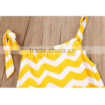 Wholesale Boutique Kids Clothing Baby Clothes 2017 Hot Sale Cheap Bodysuit Clothing Yellow Stripe Cotton Baby Romper photo-4