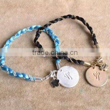 Cutom Logo Tag Leather Bracelet Personalized Logo Charm Leather Bracelet Unisex Leather Bracelet Bangle photo-3