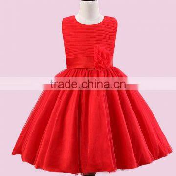 MGOO Stock Stain Baby Girl Dress Kids Flower Dress Children Birthday Party Dress 4 Different Colors China photo-5