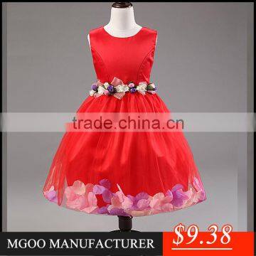 MGOO 2016 New Arrival New Year Girls Birthday Dresses Infant Tutu Petal Flowers Winter Dresses MGG006 photo-4