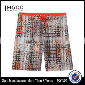 Stretch Recycled Polyester Fabric Shorts Soft Binding Tie Waist Beach Shorts 85% Recycled Polyester 15% Spandex Swim Trunk
