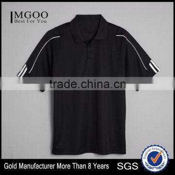 3 Strip Sleeve Moisture Polo Company Workers Uniform Custom Logo Heat Sealed on Back of Neck 100% Polyester Pique Mens Polo Whol