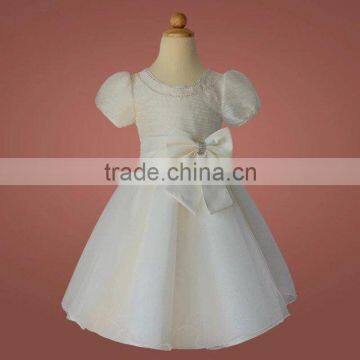 Best Selling Fashion Baby Girl Short Sleeve Summer Princess Party Dress Lace Dress Bid Bow-knot Low Price Kids Clothes photo-3