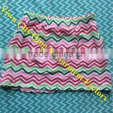 Adorable Chevron Girls Skirt Latest Design Rainbow Zig Zag Baby Girls Summer Cotton Skirt