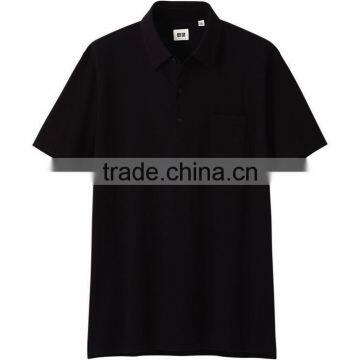 high quality custom cotton slim fit plain black polo shirts