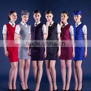 Chinos Wholesales Hot Sexy Airline Stewardess Skirt Suits