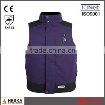 High quality EN343 waterproof cheap OEM breathable sleeveless mens softshell vest