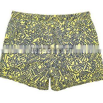 Factory Custom 100% Cotton Wholesale Athletic Shorts With Abstract Print Acid Wash photo-2