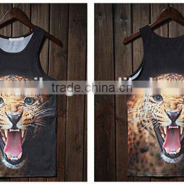 Competitive Price Good Sale Men's Sports Gym Cool Dry Wrestling Singlet With Animal Printing