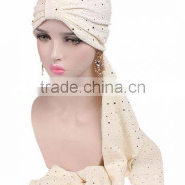 New Sequins Arabic Headscarf Hat Hat Scarf One Hat Muslim Hat photo-4