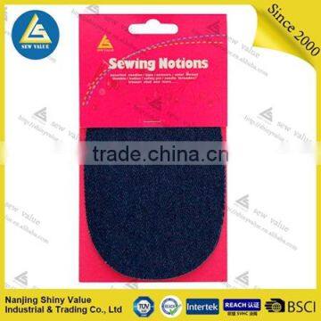 100% cotton material round corner shaped iron on patches on clothing