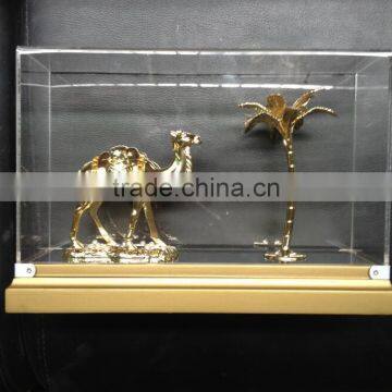 NEW Style Noble Customized Made 24k Real Gold Plated Camel and Coconut Tree Model With Home Office Decor & Gift KJJ-0268 photo-2