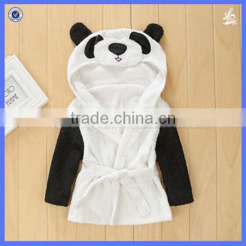 Panda shape kids spa robes cotton hooded bathrobe for kids