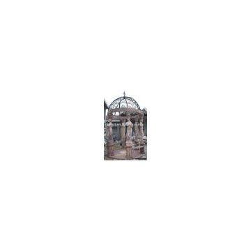 stone gazebo with roof