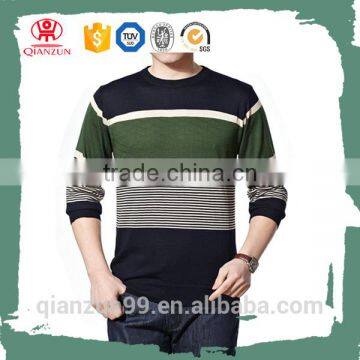 Cheap Custom Long Sleeve Men Striped 60% Cotton 40% Polyester T-shirts Printing photo-2