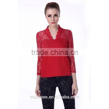 China Most popular top sell patterned blouse for lady