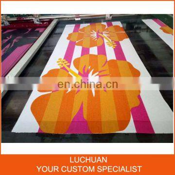 Orange Square Printing Picture 100% Cotton Quick-Dry Woven Towel