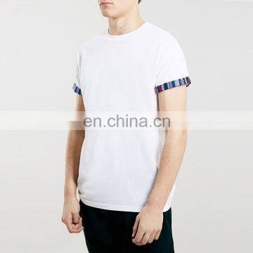 printed roll sleeves bulk white t-shirts for man