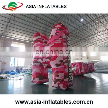 4m High Camouflage Inflatable M Shaped Balloon , Inflatable Letters