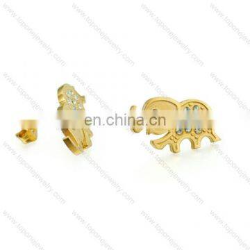 new design fashion jewelry funky earring of diamond elephant