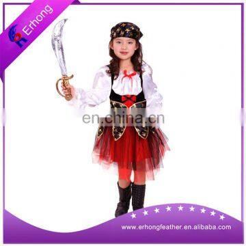 Girl pirate cosplay costume with red dress