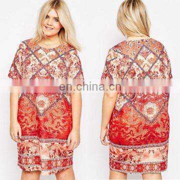 Custom-made printing dress for fat women plus size women clothing