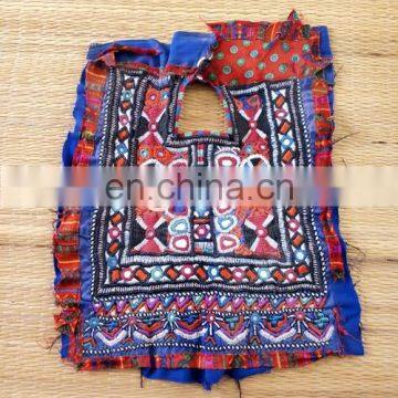 Kutchi Fabric Mirror Work Patches- Vintage Indian Fabric HandCraft Yock Neck Patches photo-2
