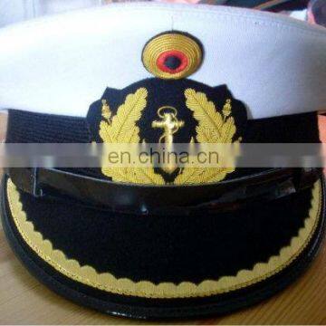 German Navy Officer Peak Cap , Hand Embroidered Peak Visor Military Peak Cap, Military peak cap, German Peak Cap with cockade